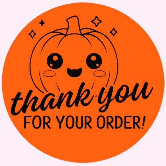 🎃 Thank You for your order Pumpkin Stickers | 100pcs 2” Round Halloween Labels - Picture 1 of 2